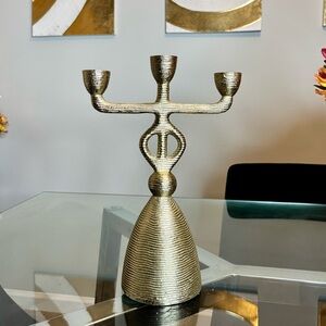 ✨ Gold Metal Taper Candle Holder |